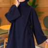 Side-Tie Detail French Terry Tunic Navy Blue