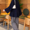 Side-Tie Detail French Terry Tunic Navy Blue – Bild 4