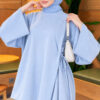 Side-Tie Detail French Terry Tunic Blue