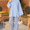 Side-Tie Detail French Terry Tunic Blue – Bild 2
