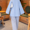 Side-Tie Detail French Terry Tunic Blue – Bild 4