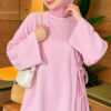 Side-Tie Detail French Terry Tunic Pink - immagine 3