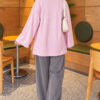 Side-Tie Detail French Terry Tunic Pink - immagine 4