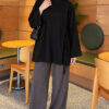 Side-Tie Detail French Terry Tunic Black – Bild 2
