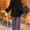 Side-Tie Detail French Terry Tunic Black – Bild 4