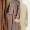 Button-Details Hem French Terry Two-Piece Set Mink