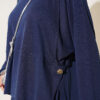 Button-Details Hem French Terry Two-Piece Set Navy Blue - الصورة 4
