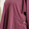 Button-Details Hem French Terry Two-Piece Set Plum - الصورة 4