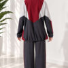Striped Side Detail Embroidered Two-Piece Set Smoke – Bild 4
