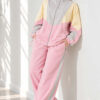 Striped Side Detail Embroidered Two-Piece Set Pink