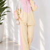 Striped Side Detail Embroidered Two-Piece Set Yellow