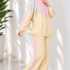 ⁦Striped Side Detail Embroidered Two-Piece Set Yellow⁩ - الصورة ⁦3⁩