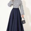 Batwing Sleeve Striped French Terry Top Navy Blue - Image 3