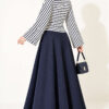 Batwing Sleeve Striped French Terry Top Navy Blue - Image 4
