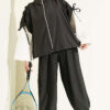 Loose Fit Batwing Sleeve Three-Piece Set Anthracite