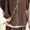 Loose Fit Batwing Sleeve Three-Piece Set Brown – Image 4
