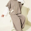 Loose Fit Batwing Sleeve Three-Piece Set Mink