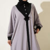 Half-Button Floral Detail Dress Grey – Bild 2