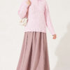 Half-Button Wrap Pattern French Terry Sweater Pink – Image 2