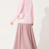 Half-Button Wrap Pattern French Terry Sweater Pink – Image 4