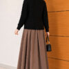 Half-Button Wrap Pattern French Terry Sweater Black - Image 4