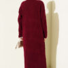 Half Zipper Fitted Ribbed Knit Dress Burgundy – Bild 3