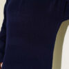 Half Zipper Fitted Ribbed Knit Dress Navy Blue – Image 4