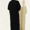 Half Zipper Fitted Ribbed Knit Dress Black – Image 3