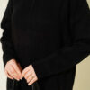 Half Zipper Fitted Ribbed Knit Dress Black – Image 4
