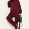 Half-Zip Loisha Tunic Two-Piece Set Plum