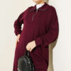 Half-Zip Loisha Tunic Two-Piece Set Plum - الصورة 2