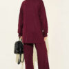 Half-Zip Loisha Tunic Two-Piece Set Plum - الصورة 3