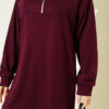 Half-Zip Loisha Tunic Two-Piece Set Plum - الصورة 4
