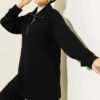 Half-Zip Loisha Tunic Two-Piece Set Black – Bild 2