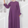 Half-zip Islamic modest dress Purple – Image 3