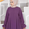 Half-zip Islamic modest dress Purple – Image 2
