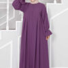 Half-zip Islamic modest dress Purple – Image 4