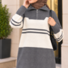 Half-Zip Knit Two-Piece Set Smoke - Image 3