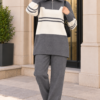 Half-Zip Knit Two-Piece Set Smoke