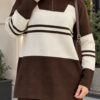 Half-Zip Knit Two-Piece Set Brown - Afbeelding 2