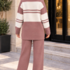 Half-Zip Knit Two-Piece Set Powder Pink - الصورة 3