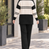 Half-Zip Knit Two-Piece Set Black - Image 3