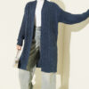 ⁦Textured Stripe Knit Cardigan Indigo⁩ - الصورة ⁦2⁩