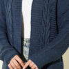 ⁦Textured Stripe Knit Cardigan Indigo⁩ - الصورة ⁦4⁩