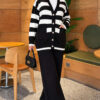 Shoulder Ruffle Detail Knit Two-Piece Set Black – Bild 7
