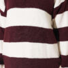 Horizontal Striped Button-Detail Knit Sweater Plum - immagine 4