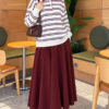 Horizontal Striped Button-Front Knit Sweater Ecru - immagine 2