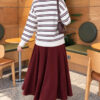 Horizontal Striped Button-Front Knit Sweater Ecru - immagine 4