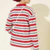 Horizontal Stripe Button-Up Tunic Burgundy – Bild 3