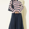 Horizontal Stripe Button-Up Tunic Navy Blue - Imagen 2